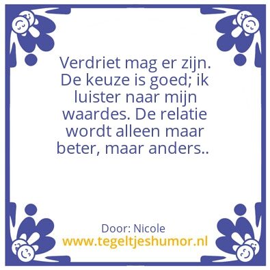 Tegeltje: Relatie