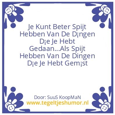 Tegeltje: SPIJT