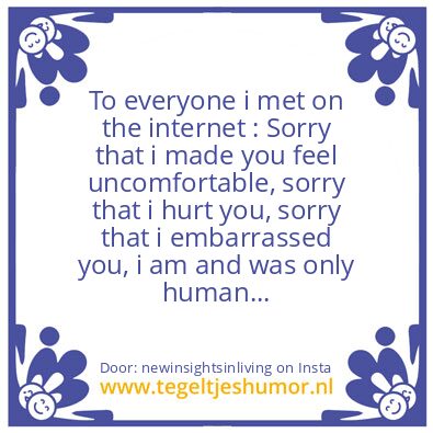 Tegeltje: SORRY !