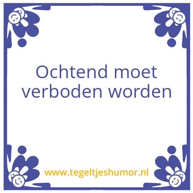 Tegeltje: Verbod