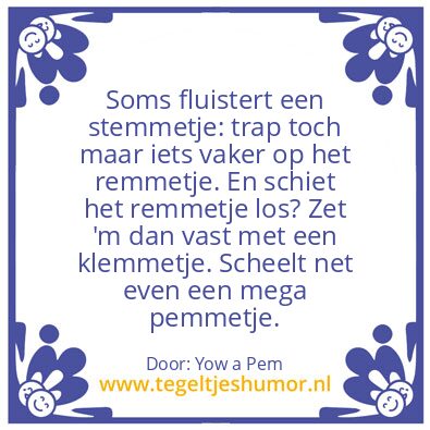 Tegeltje: Pemmetje