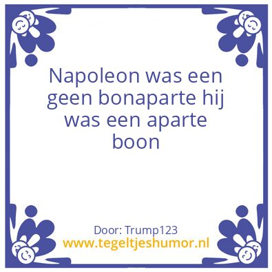 Tegeltje: napoleon