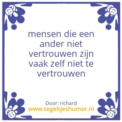 Tegeltje: vertrouwen