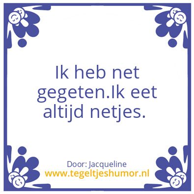 Tegeltje: Eten