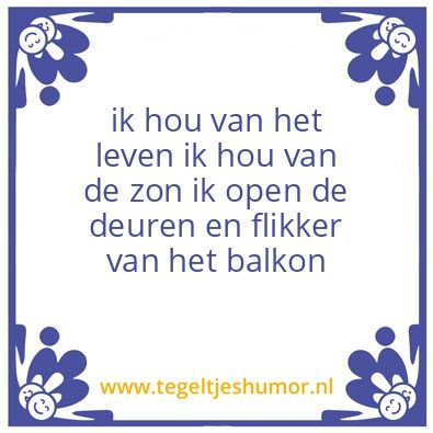 Tegeltje: ik hou van het leven