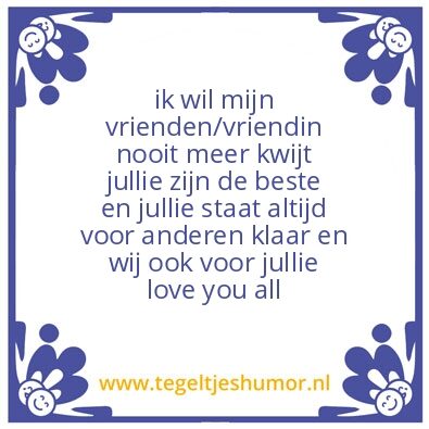 Tegeltje: vriendschap