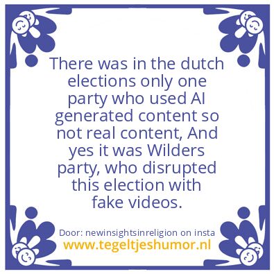 Tegeltje: Wilders party,