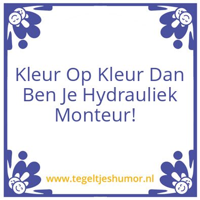 Tegeltje: Kleur op Kleur