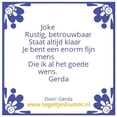 Tegeltje: Joke