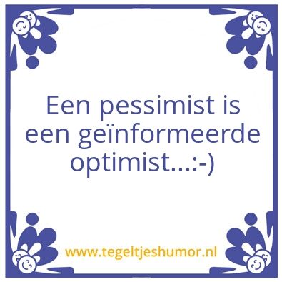 Tegeltje: optimist