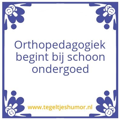 Tegeltje: Orthopedagogiek