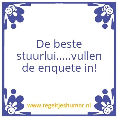 Tegeltje: Enquete