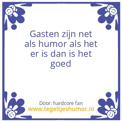 Tegeltje: Gastvrijheid