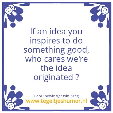 Tegeltje: an idea
