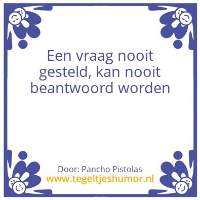Tegeltje: Vraag