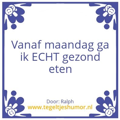 Tegeltje: Gezond