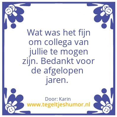 Tegeltje: Afscheid van collegaâ€™s