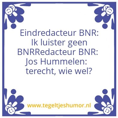 Tegeltje: Luisteren naar BNR Nieuwsradio