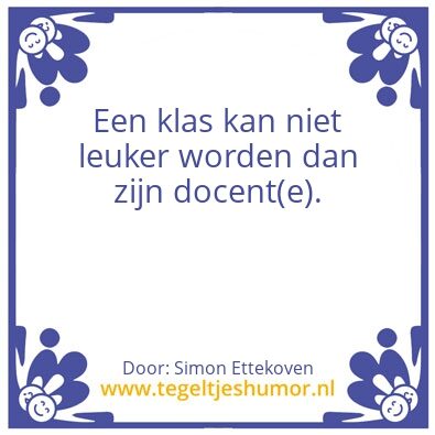 Tegeltje: Voor de leraar