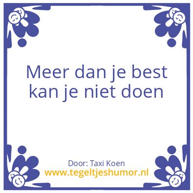 Tegeltje: Taxi Koen