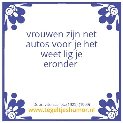 Tegeltje: vrouwen en auto,s