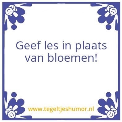 Tegeltje: Geef les