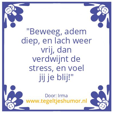 Tegeltje: Stress Talentontwikkeling