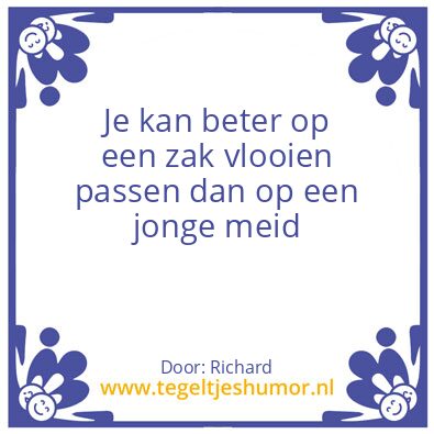 Tegeltje: Oppassen