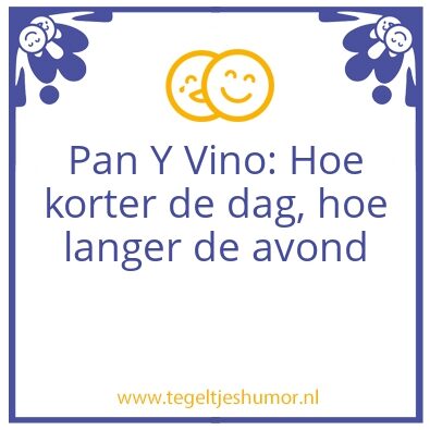 Tegeltje: Pan Y Vino by Paulo