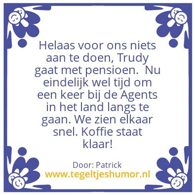 Tegeltje: Pensioen