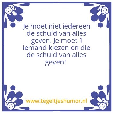 Tegeltje: Schuld