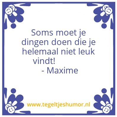 Tegeltje: maxime