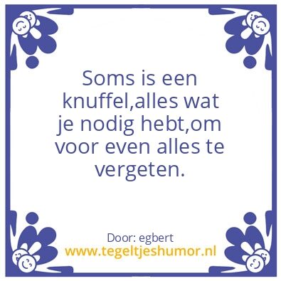Tegeltje: knuffel