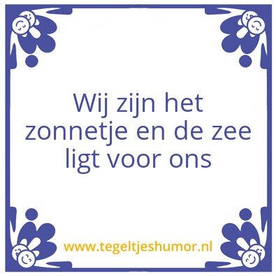 Tegeltje: Zon en zee