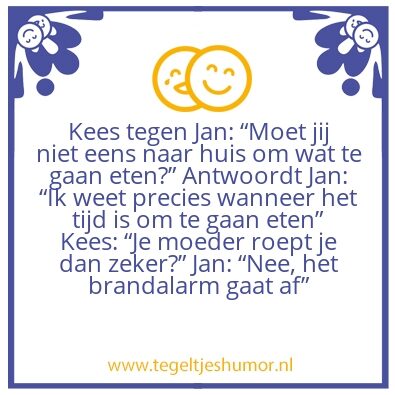 Tegeltje: Avondeten
