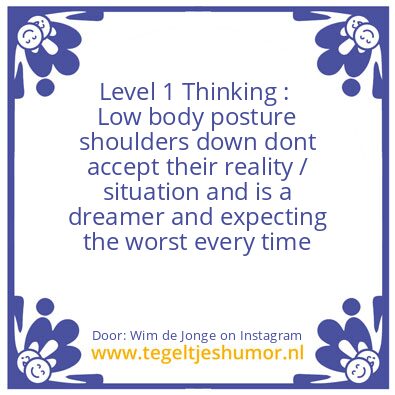 Tegeltje: Level 1 Thinking