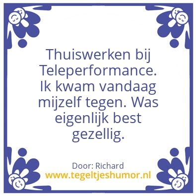 Tegeltje: Thuiswerken