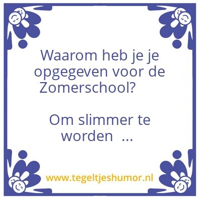 Tegeltje: zomerschool