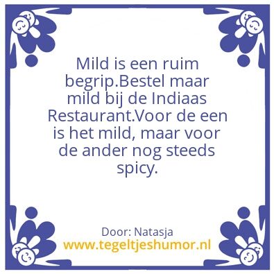Tegeltje: Mild