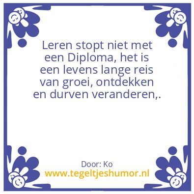 Tegeltje: Leren