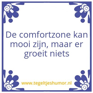 Tegeltje: comfortzone