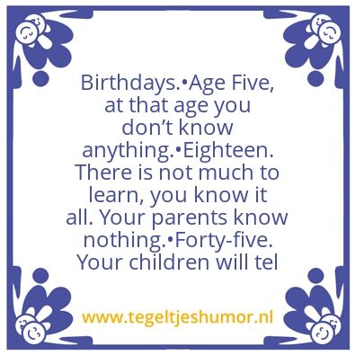 Tegeltje: b.  days