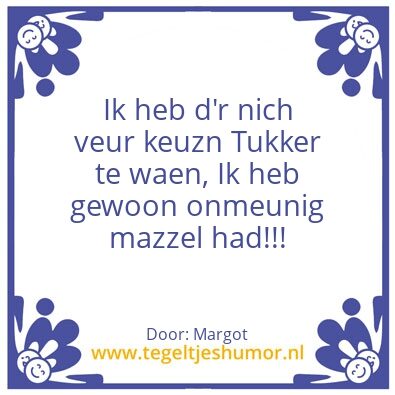 Tegeltje: Tukker
