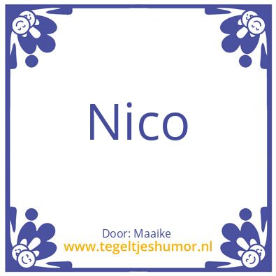 Tegeltje: Nico