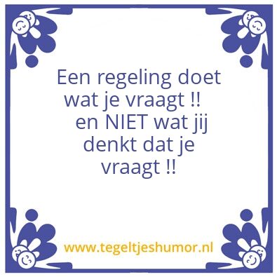 Tegeltje: regeling
