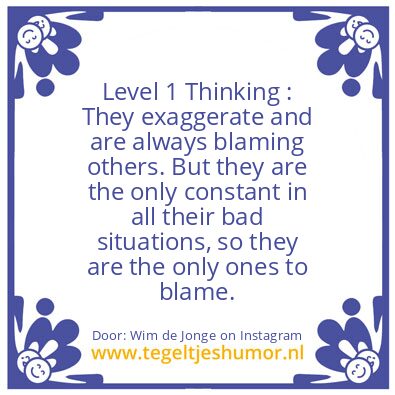Tegeltje: Level 1 Thinking