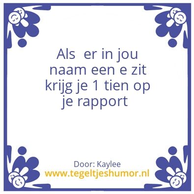 Tegeltje: Namen tegel