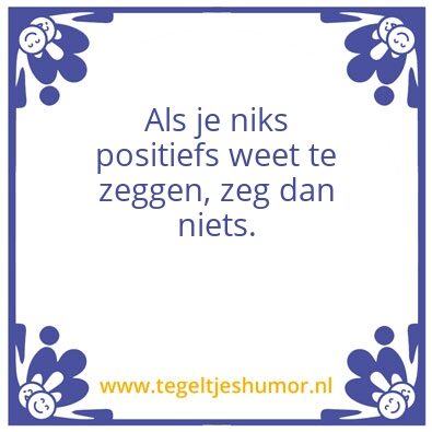 Tegeltje: Zwijgen