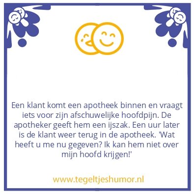 Tegeltje: Hoofdpijn