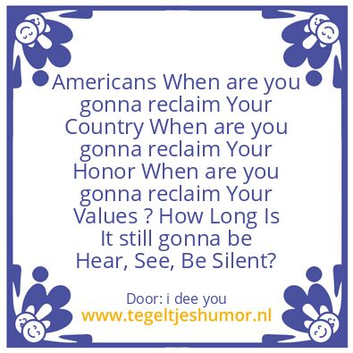 Tegeltje: Americans !
